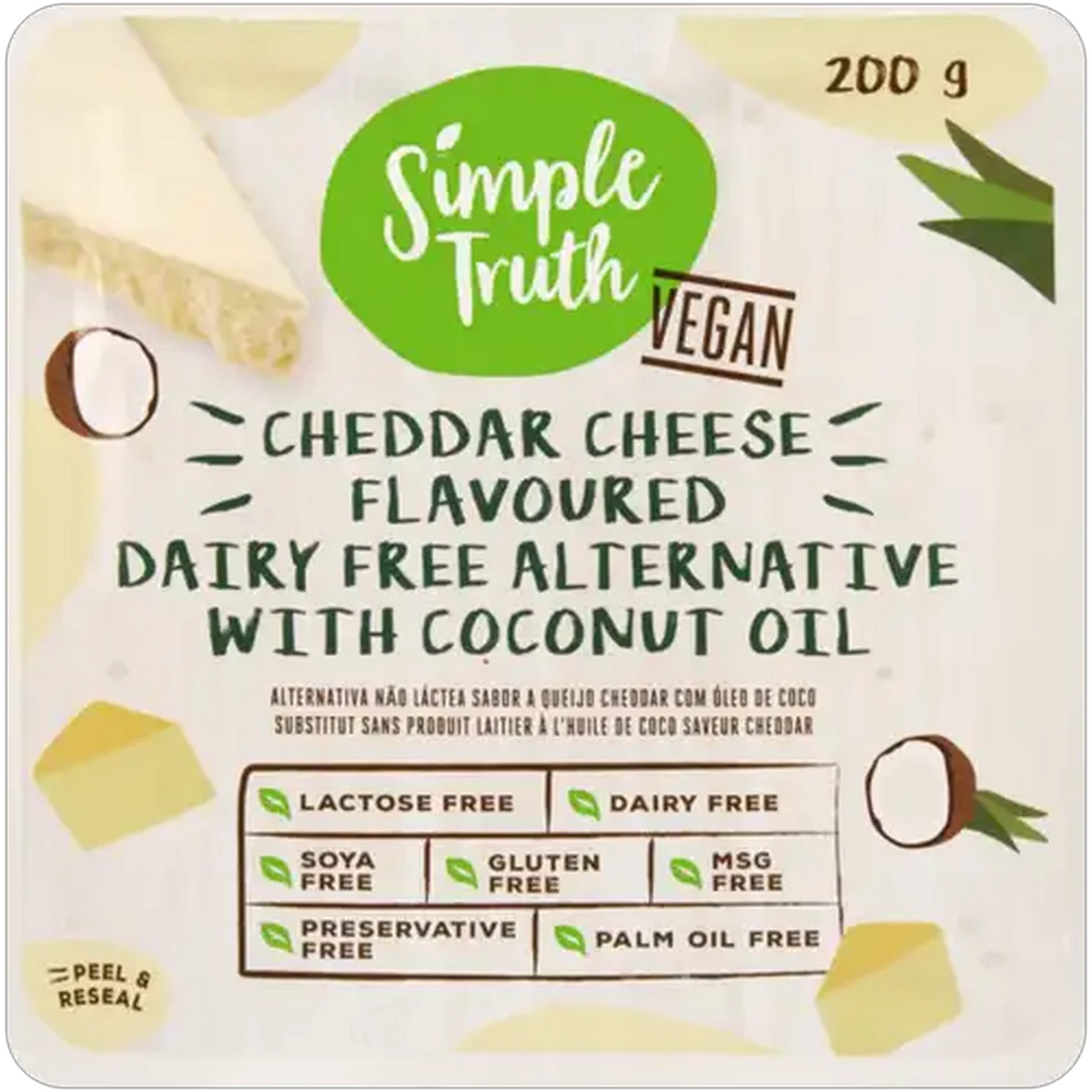 Image of Simple Truth Coconut Oil Vegan Cheddar Cheese 200g