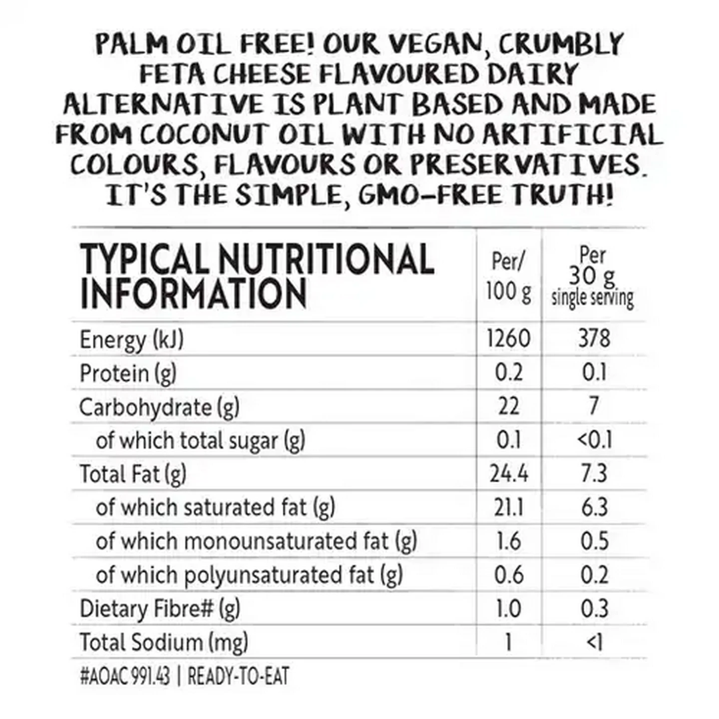 Image of Simple Truth Coconut Oil Vegan Feta Cheese 200g