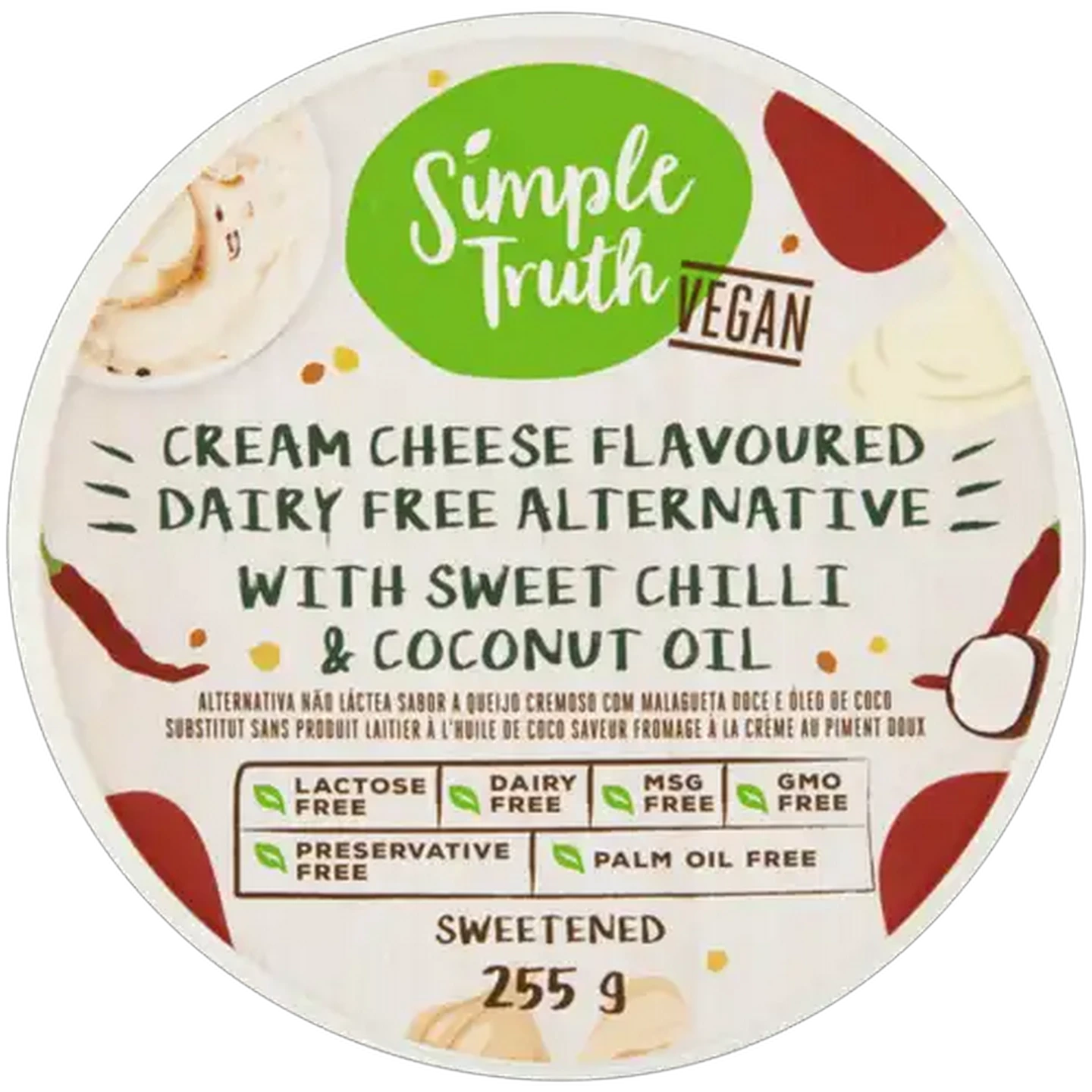 Image of Simple Truth Sweet Chili & Coconut Oil Vegan Cream Cheese 255g