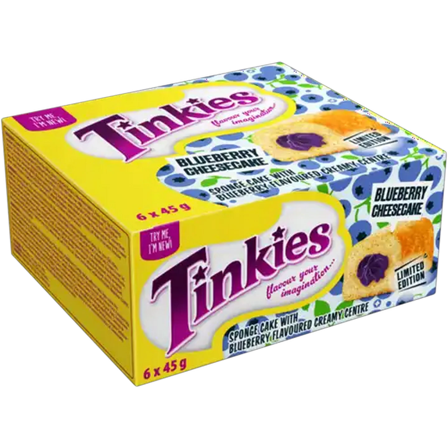 Image of Tinkies Blueberry Cheesecake Flavoured Sponge Cake 6 x 45g