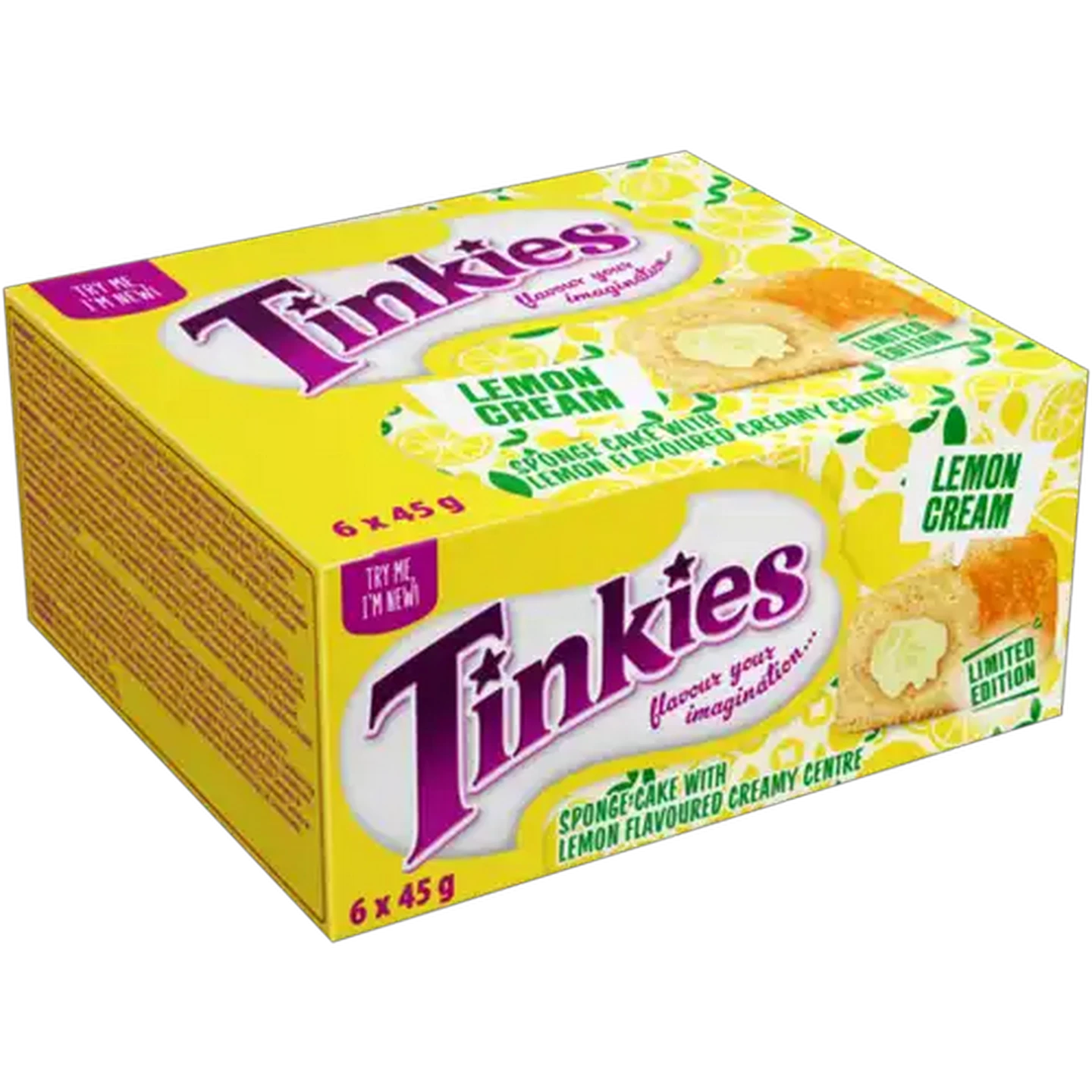 Image of Tinkies Lemon Cream Sponge Cake 6 x 45g