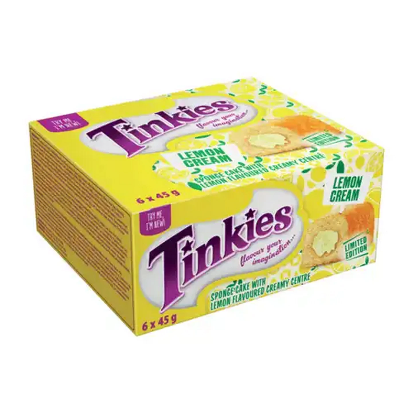 Image of Tinkies Lemon Cream Sponge Cake 6 x 45g