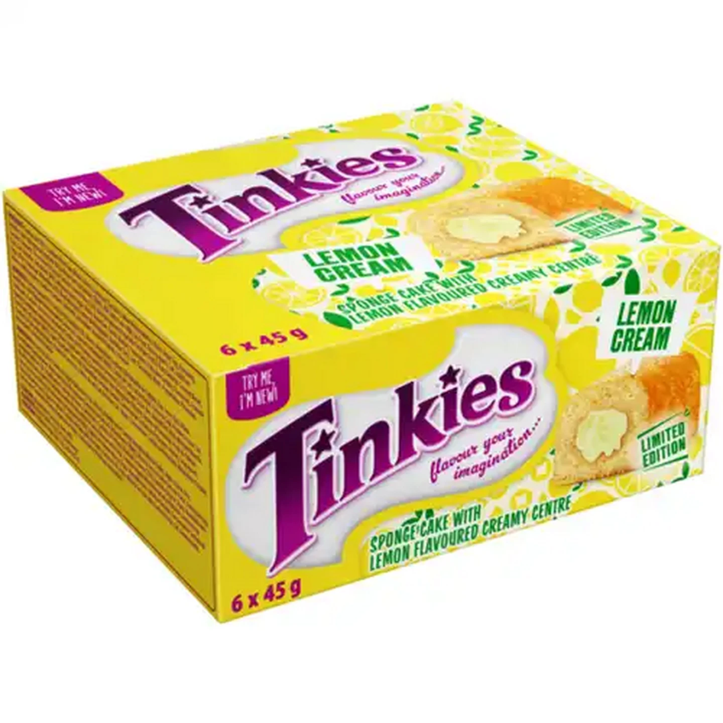 Image of Tinkies Lemon Cream Sponge Cake 6 x 45g