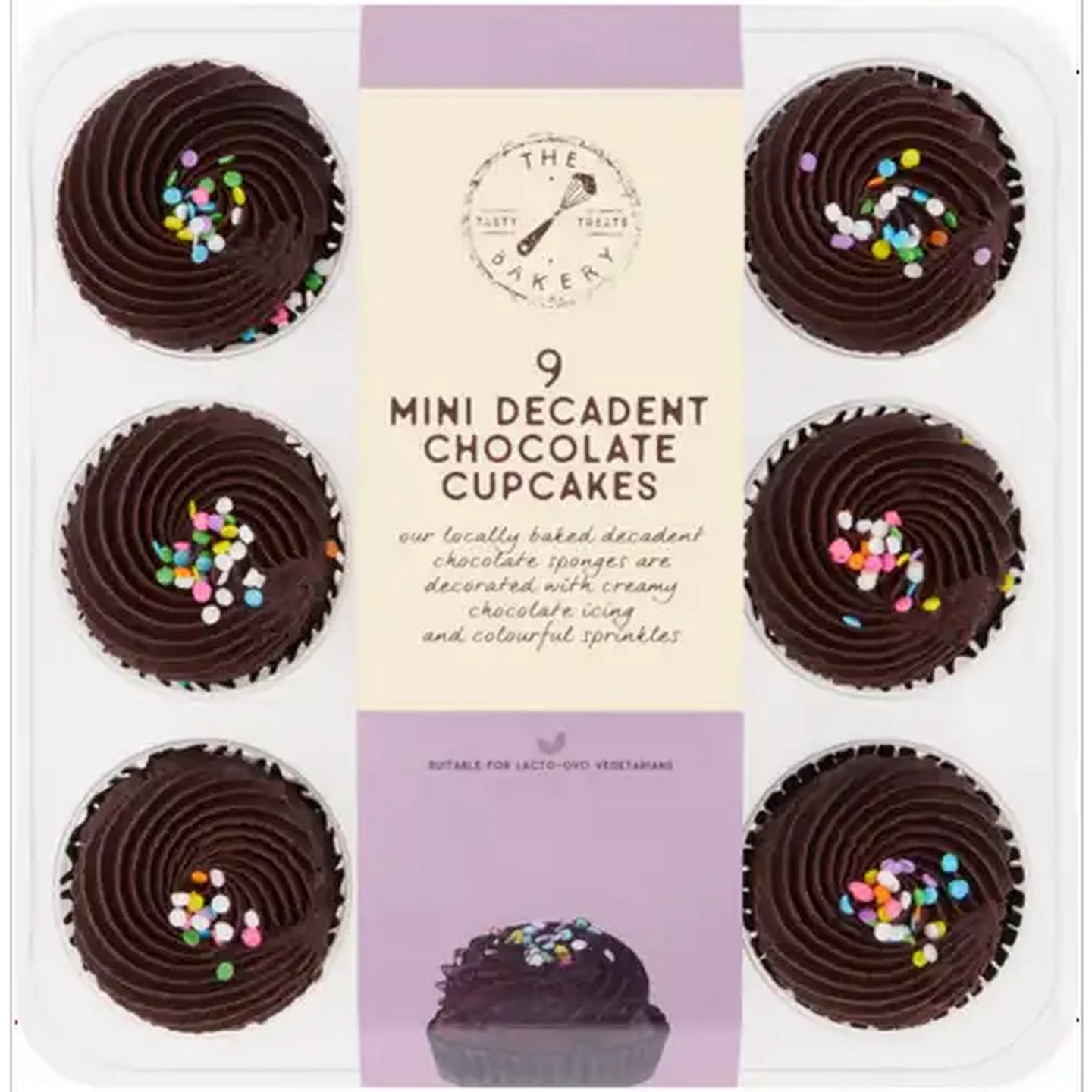 Image of The Bakery Mini Decadent Chocolate Cupcakes 9 Pack