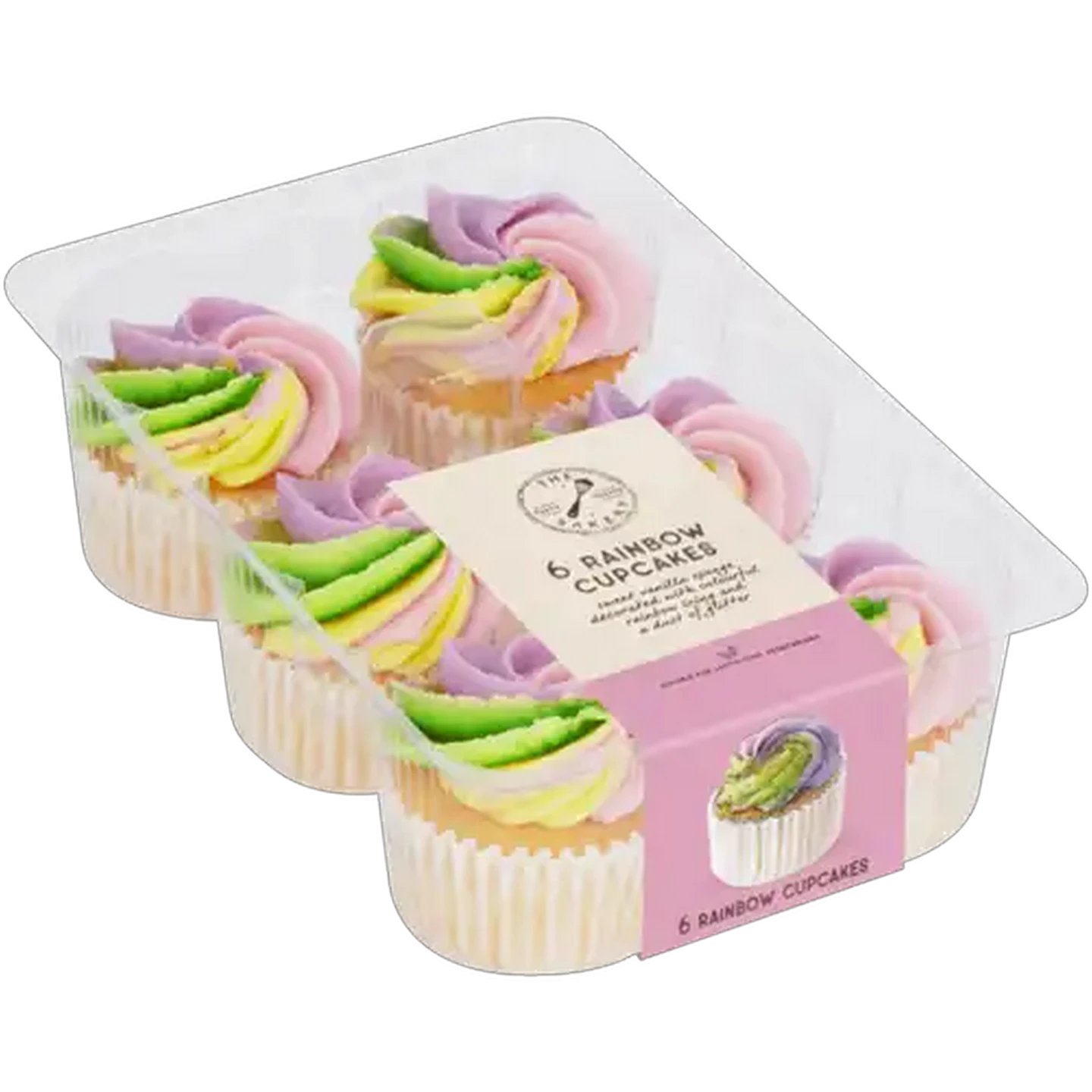Image of The Bakery Mini Rainbow Cupcakes 6 Pack