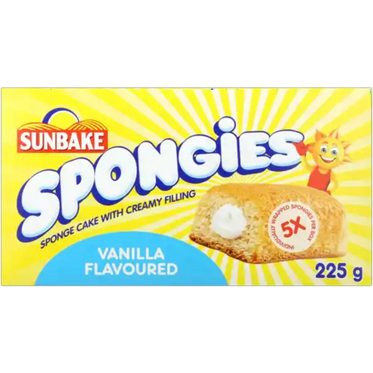 Image of Sunbake Vanilla Spongies 5 x 45g