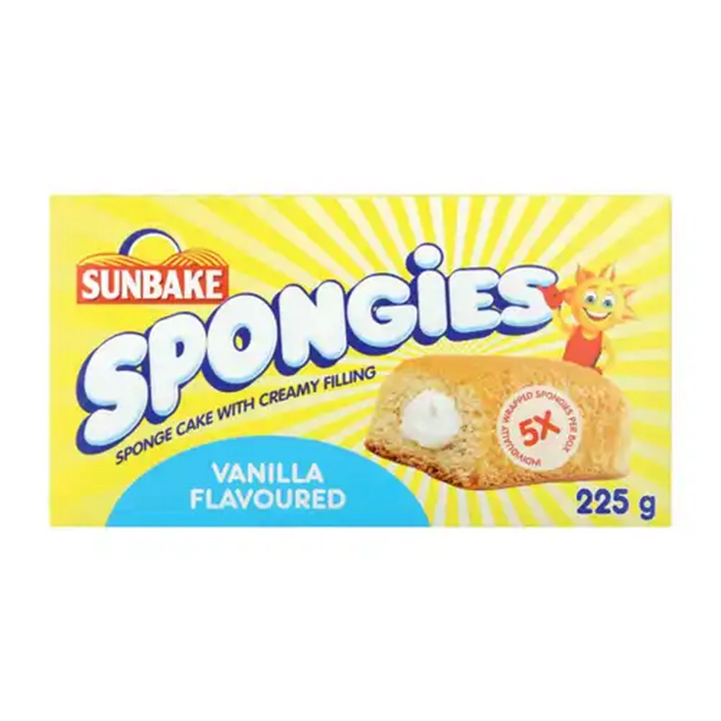 Image of Sunbake Vanilla Spongies 5 x 45g