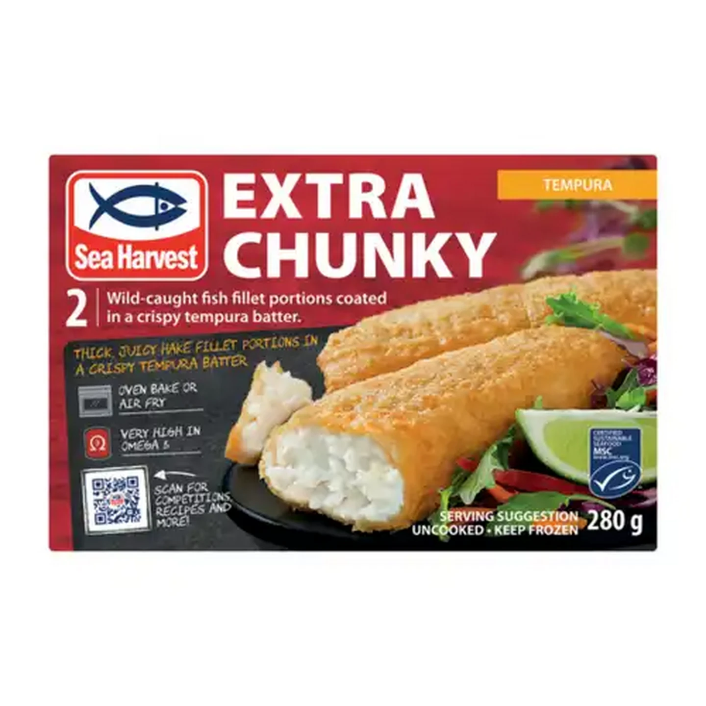 Image of Sea Harvest Frozen Extra Chunky Tempura Battered Fish Fillets 280g