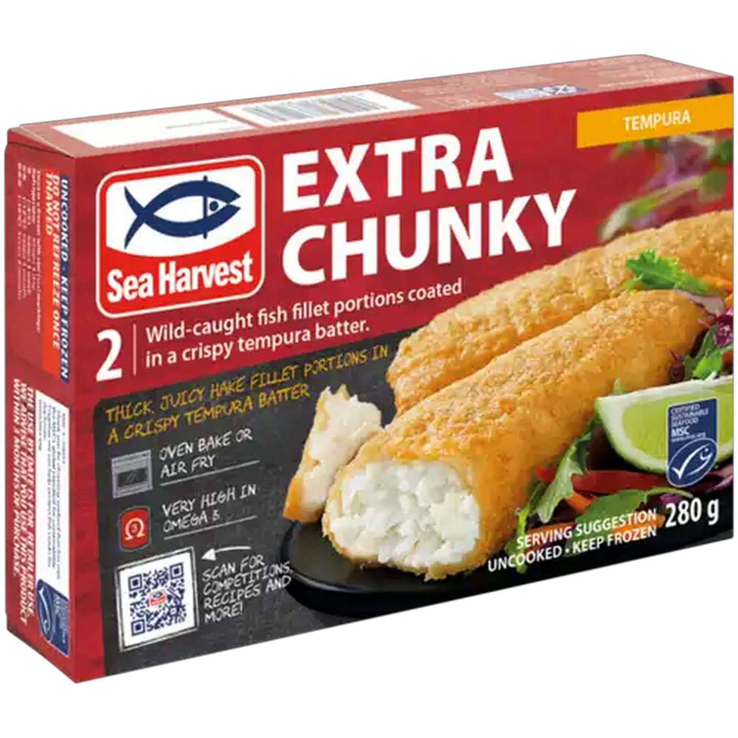 Image of Sea Harvest Frozen Extra Chunky Tempura Battered Fish Fillets 280g