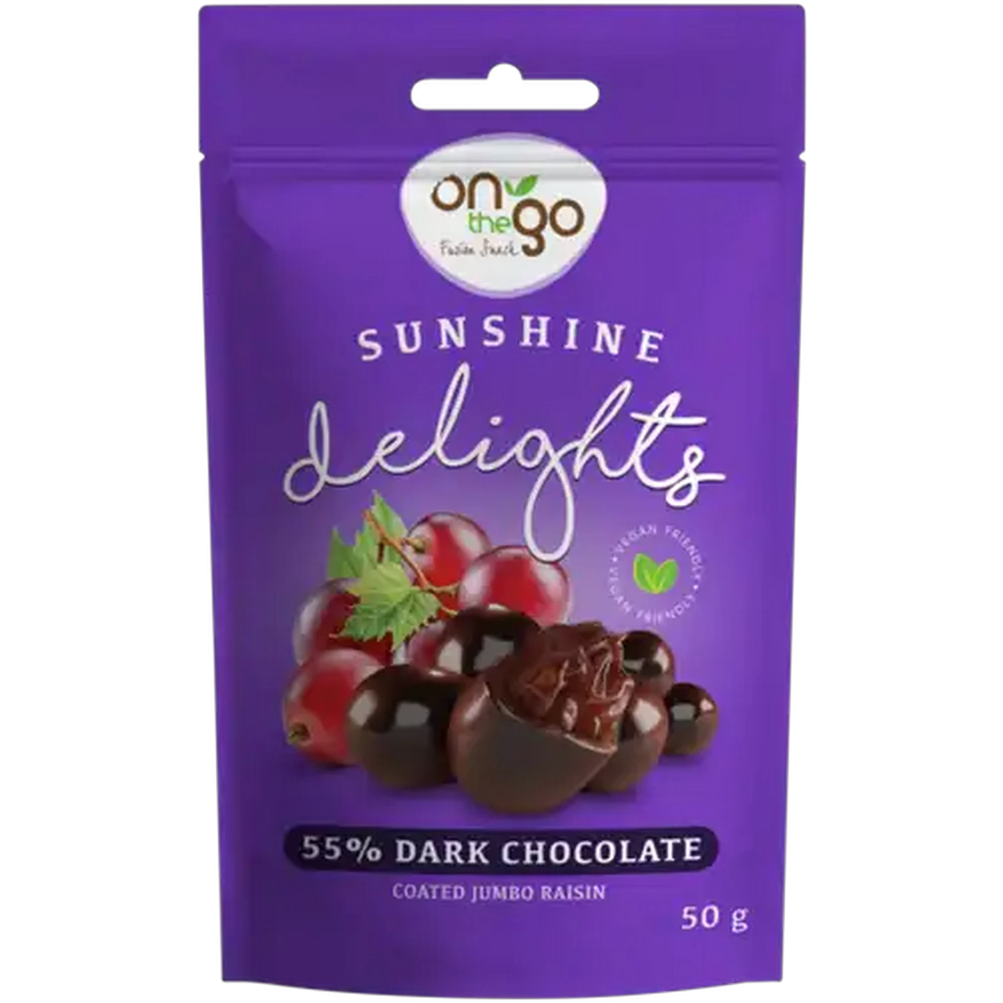 Image of On The Go Sunshine Delights Dark Chocolate Coated Raisins 50g