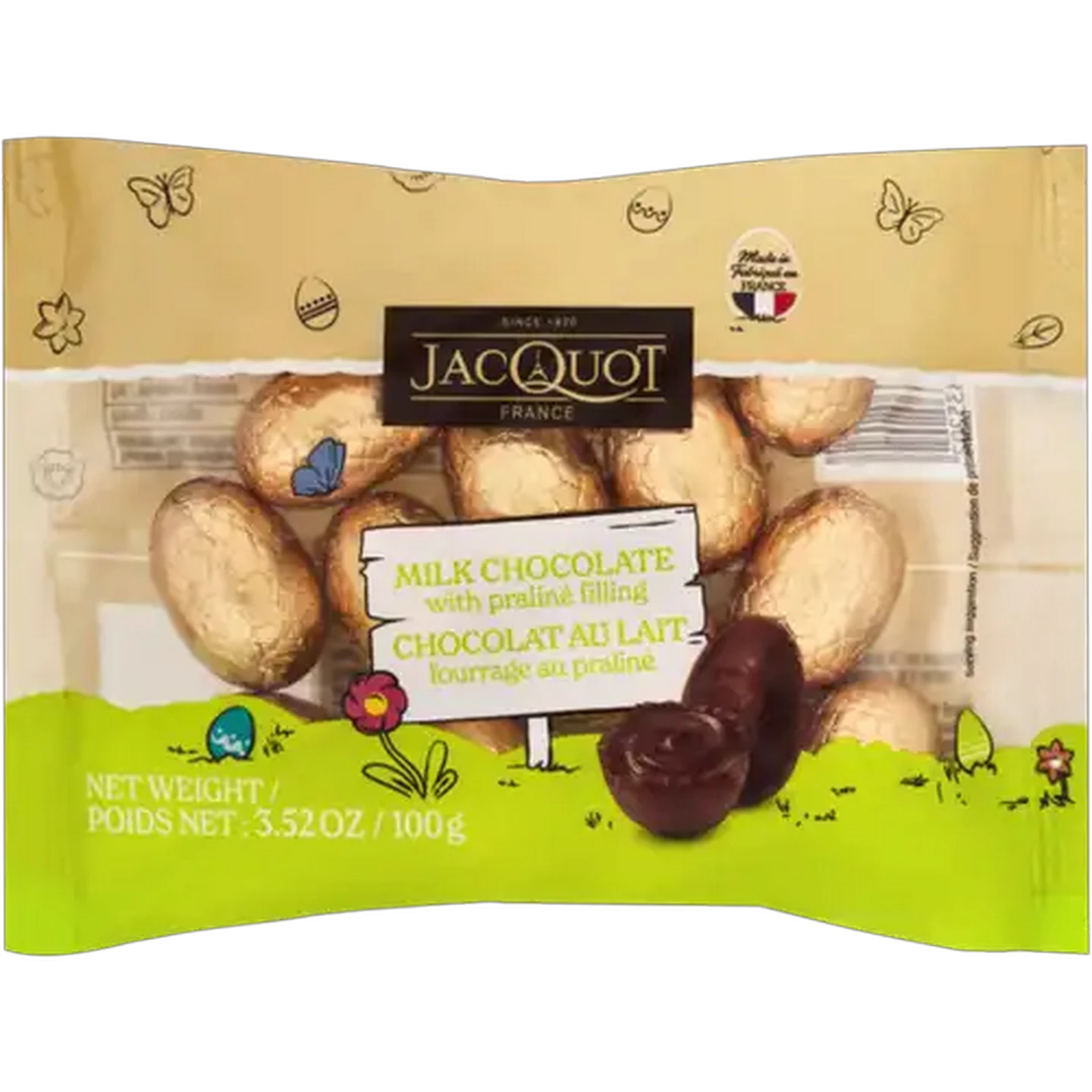 Image of Jacquot Milk Chocolate with Praline Filling 100g