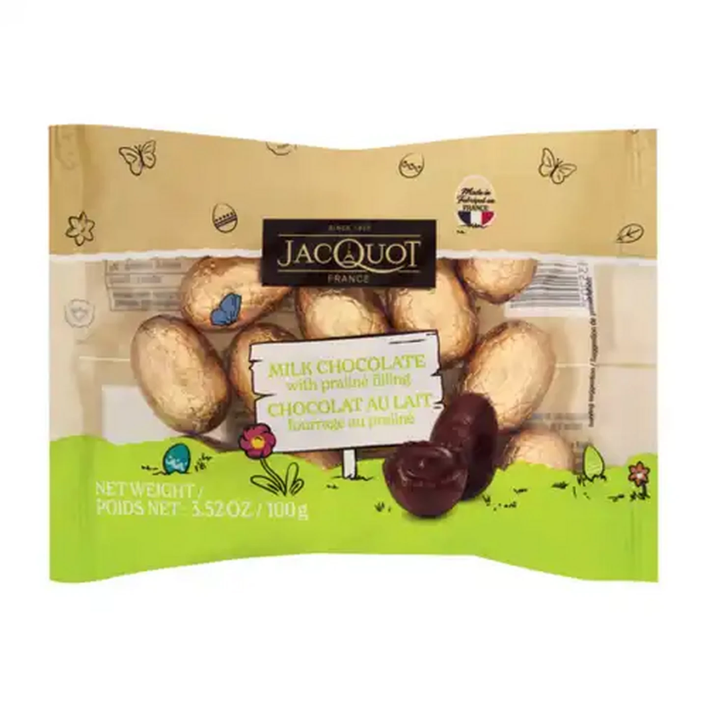 Image of Jacquot Milk Chocolate with Praline Filling 100g