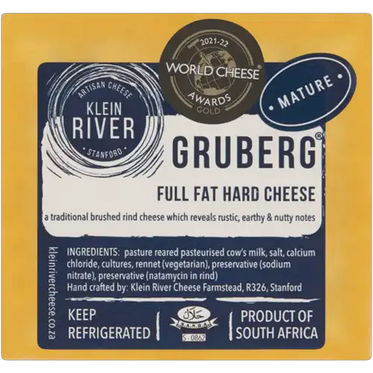 Image of Klein River Gruberg Full Fat Hard Cheese 150g