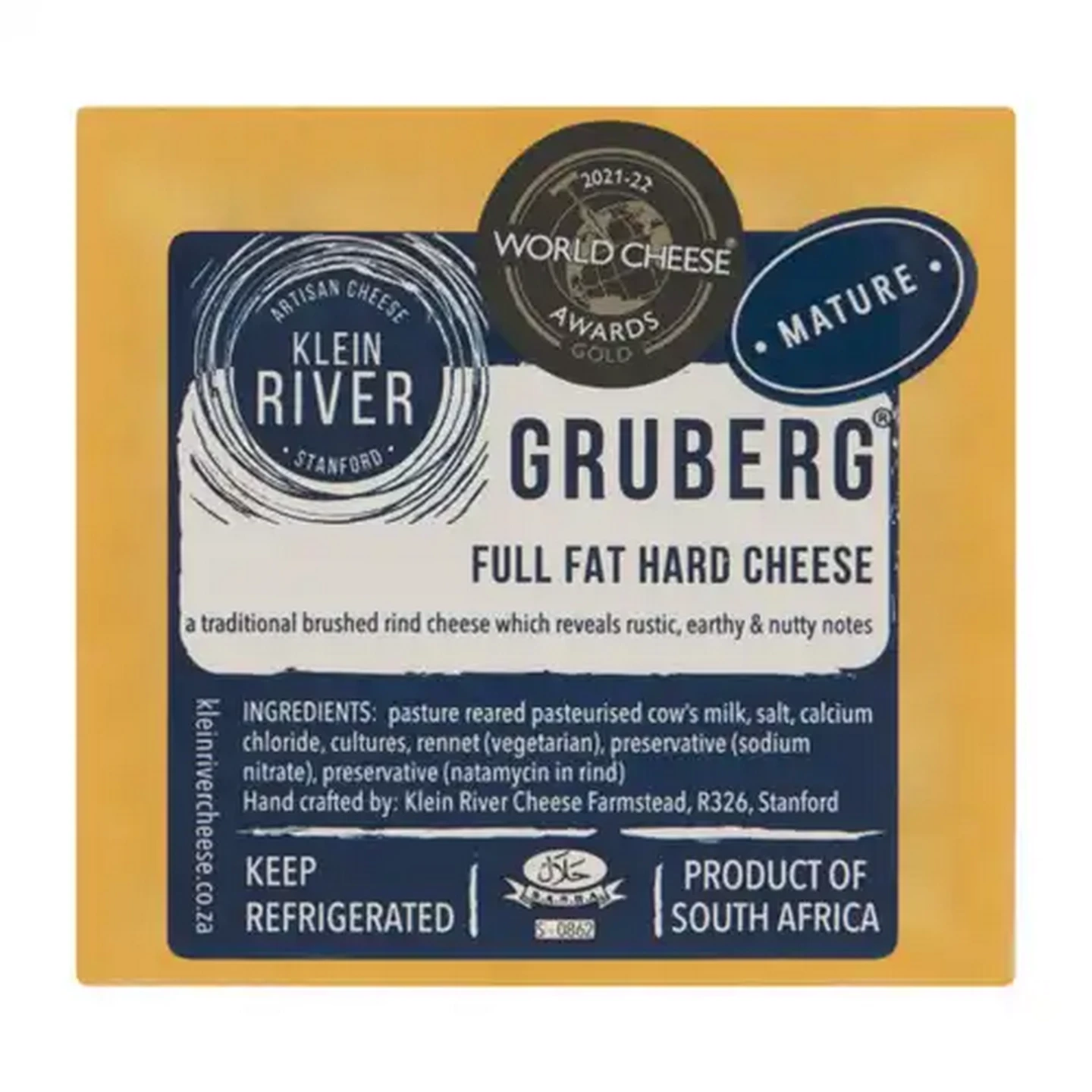 Image of Klein River Gruberg Full Fat Hard Cheese 150g