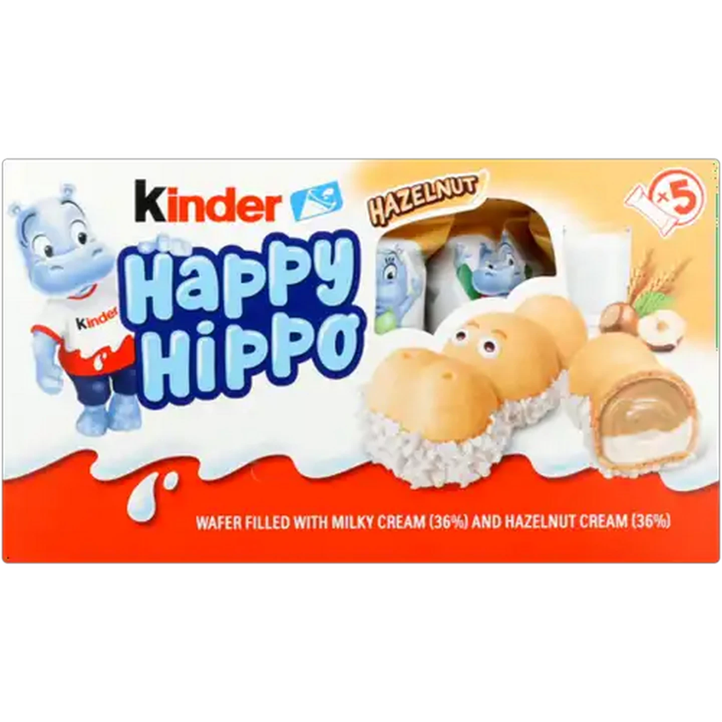 Image of Kinder Happy Hippo Hazelnut Wafer 5 x 20.7g