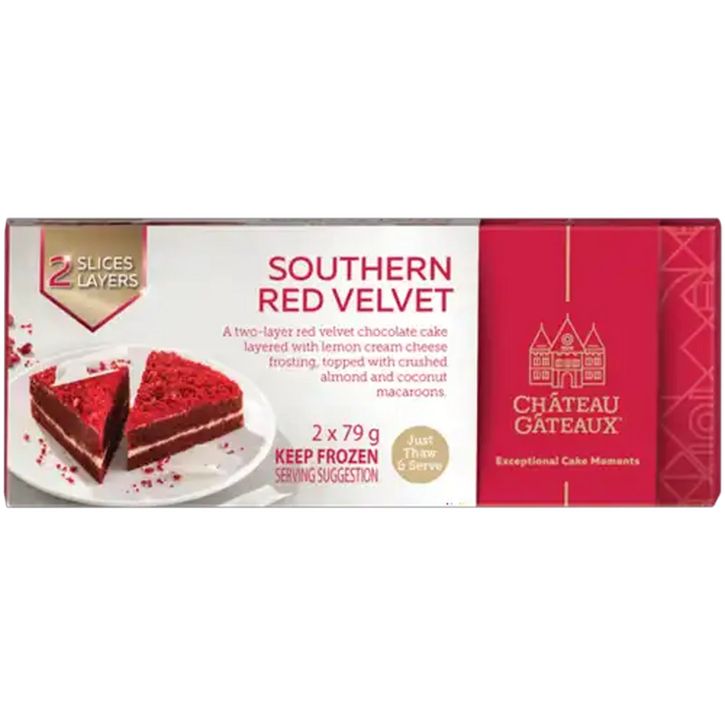 Image of Château Gâteaux Frozen Southern Red Velvet Cake Slices 2 x 79g