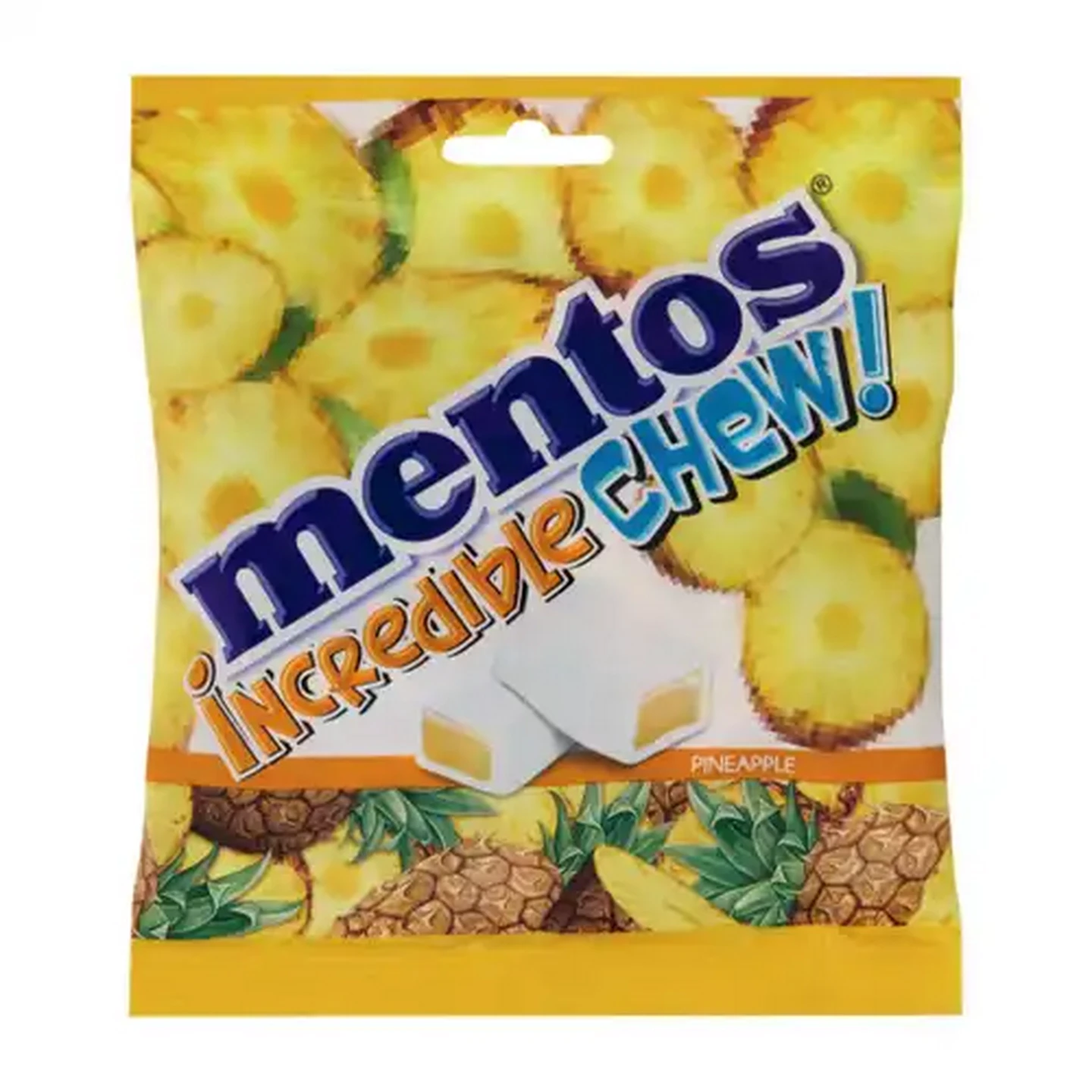 Image of Mentos Incredible Chew! Pineapple Flavour Soft Candy 72g