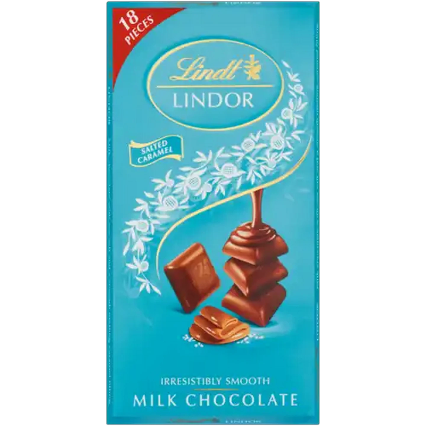 Image of Lindt Lindor Salted Caramel Milk Chocolate Slab 100g