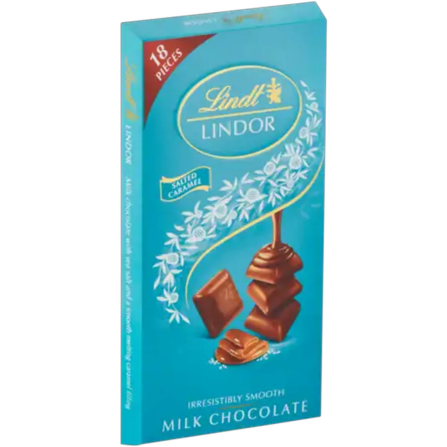 Image of Lindt Lindor Salted Caramel Milk Chocolate Slab 100g