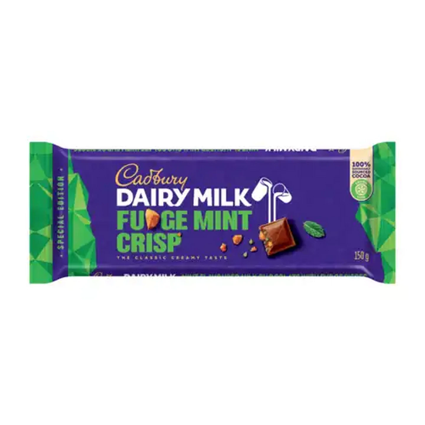 Image of Cadbury Dairy Milk Fudge Mint Crisp Milk Chocolate 150g