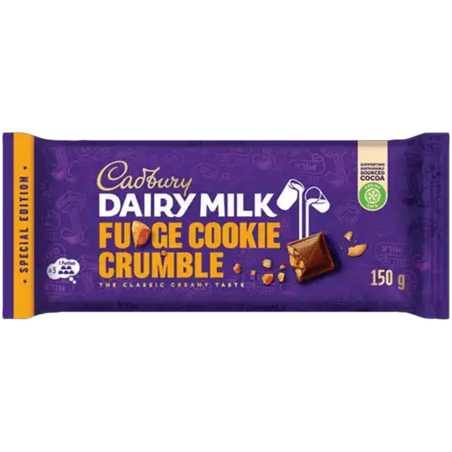 Image of Cadbury Dairy Milk Fudge Cookie Crumble Special Edition Milk Chocolate 150g
