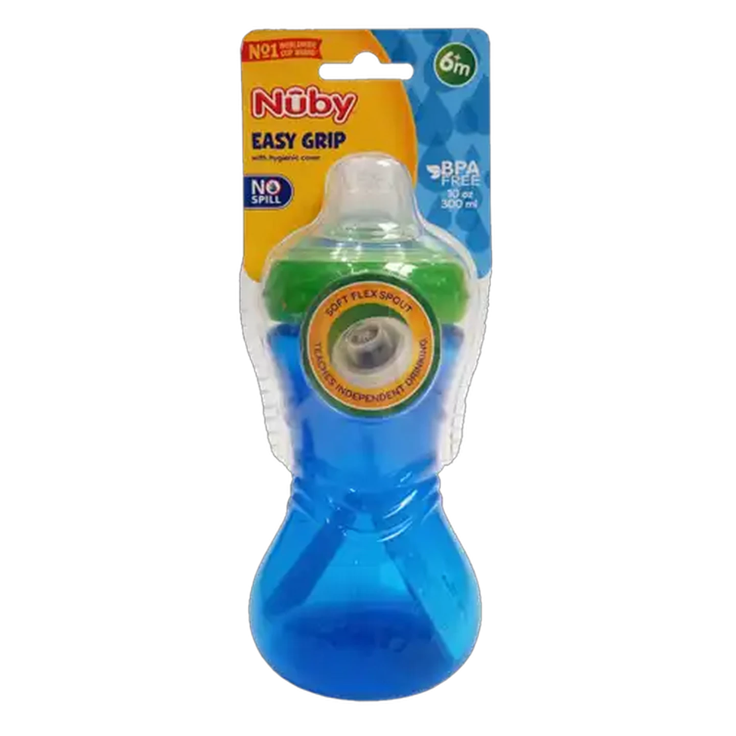 Image of Nûby Blue Easy Waves Soft Spout Cup 6 Months +