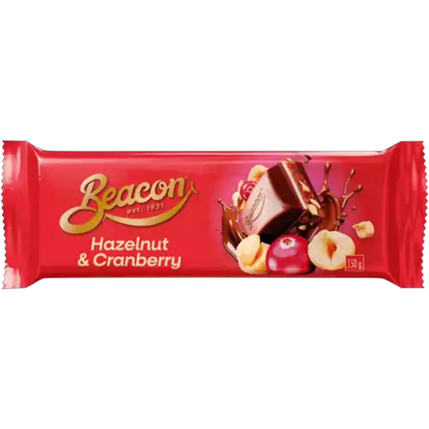 Image of Beacon Hazelnut & Cranberry Chocolate Slab 150g