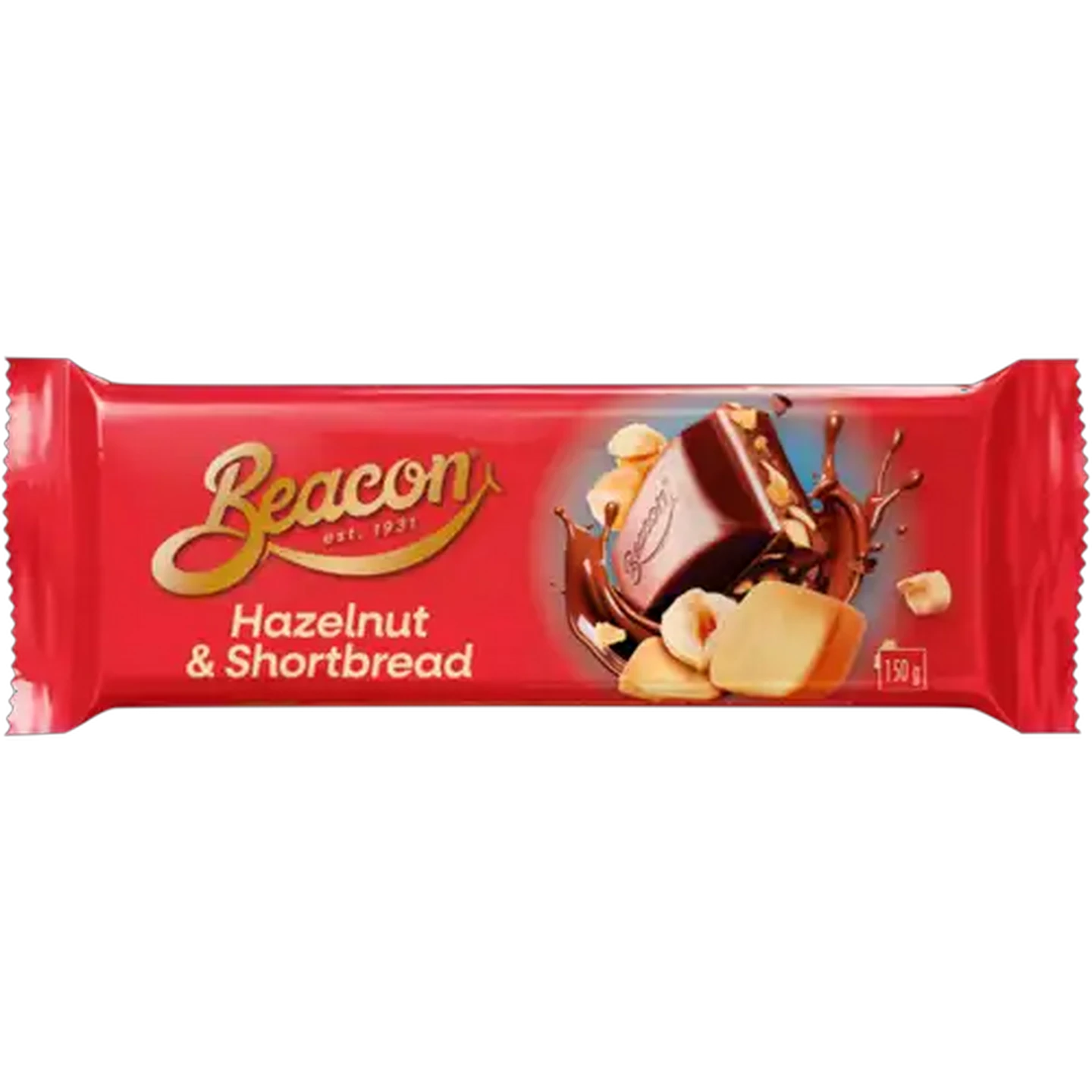 Image of Beacon Hazelnut & Shortbread Chocolate Slab 150g