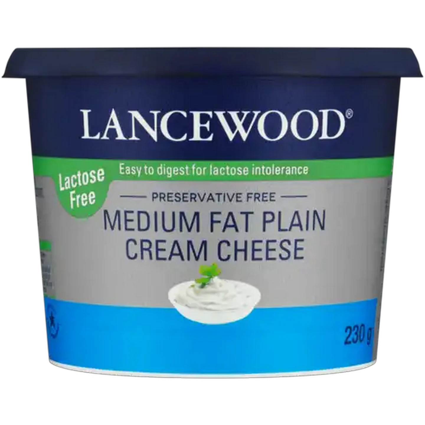 Image of LANCEWOOD Plain Lactose Free Medium Fat Cream Cheese 230g