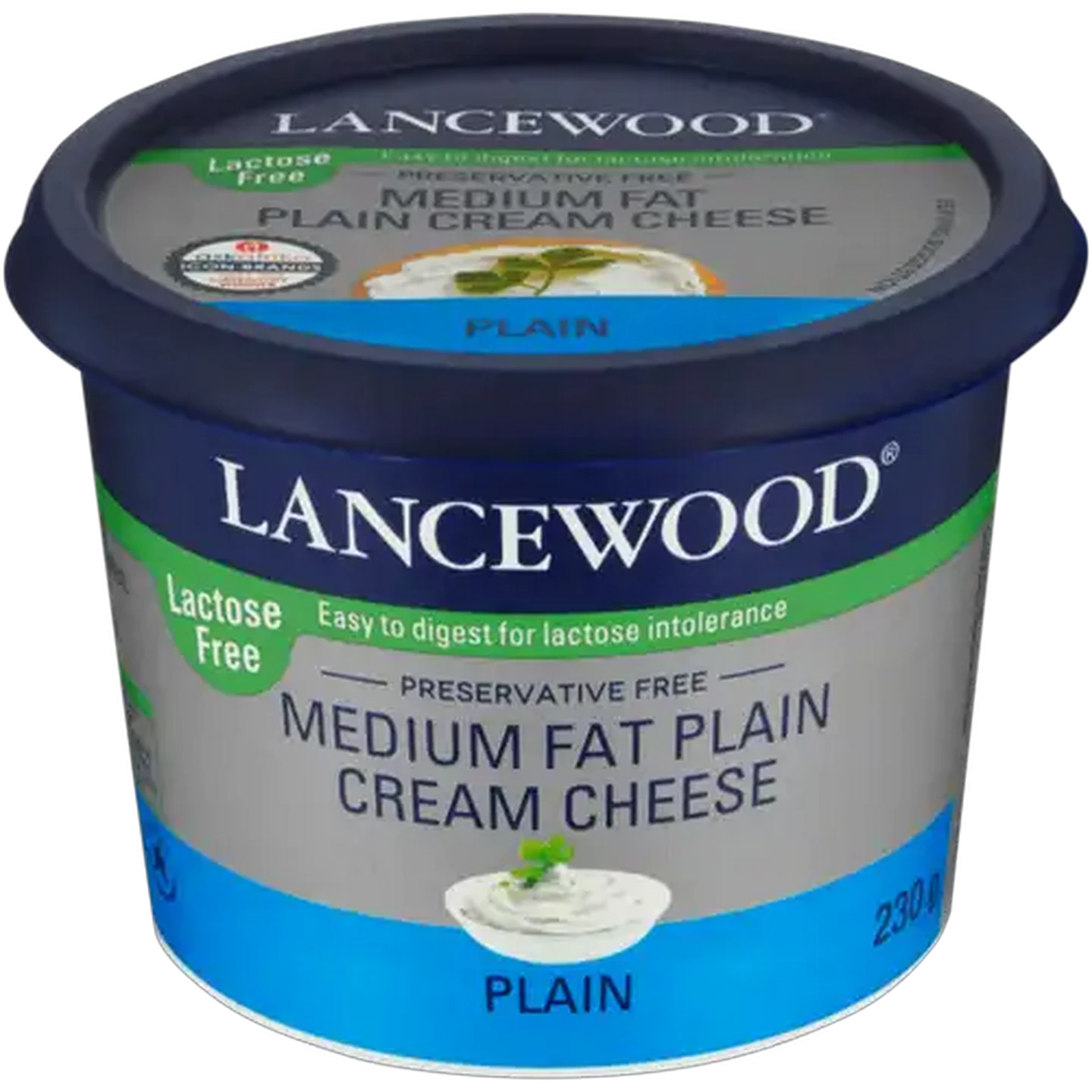Image of LANCEWOOD Plain Lactose Free Medium Fat Cream Cheese 230g