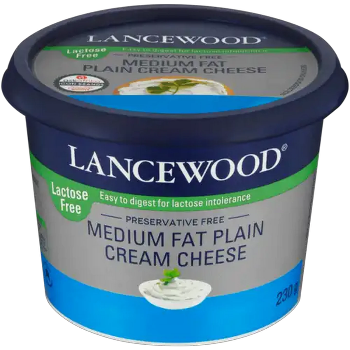 Image of LANCEWOOD Plain Lactose Free Medium Fat Cream Cheese 230g