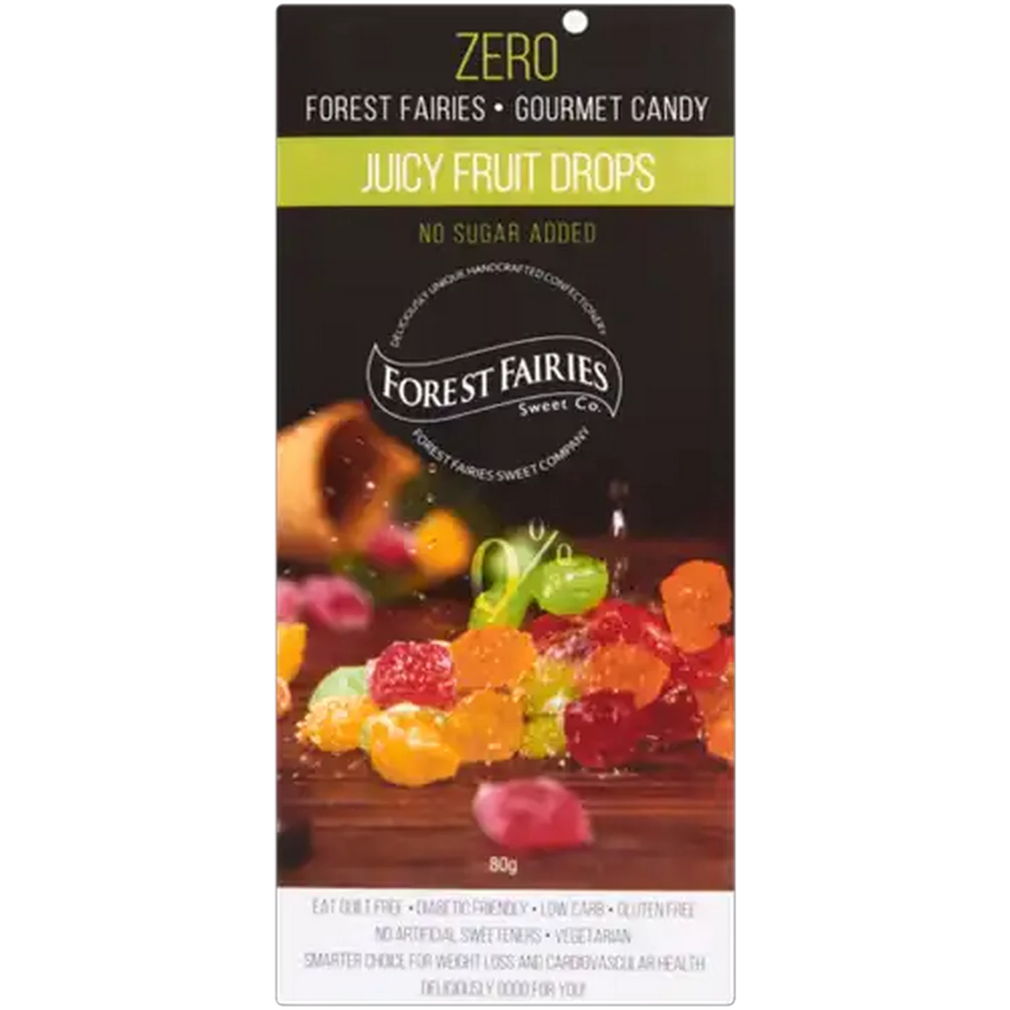 Image of Forest Fairies Zero Juicy Fruit Drops 80g
