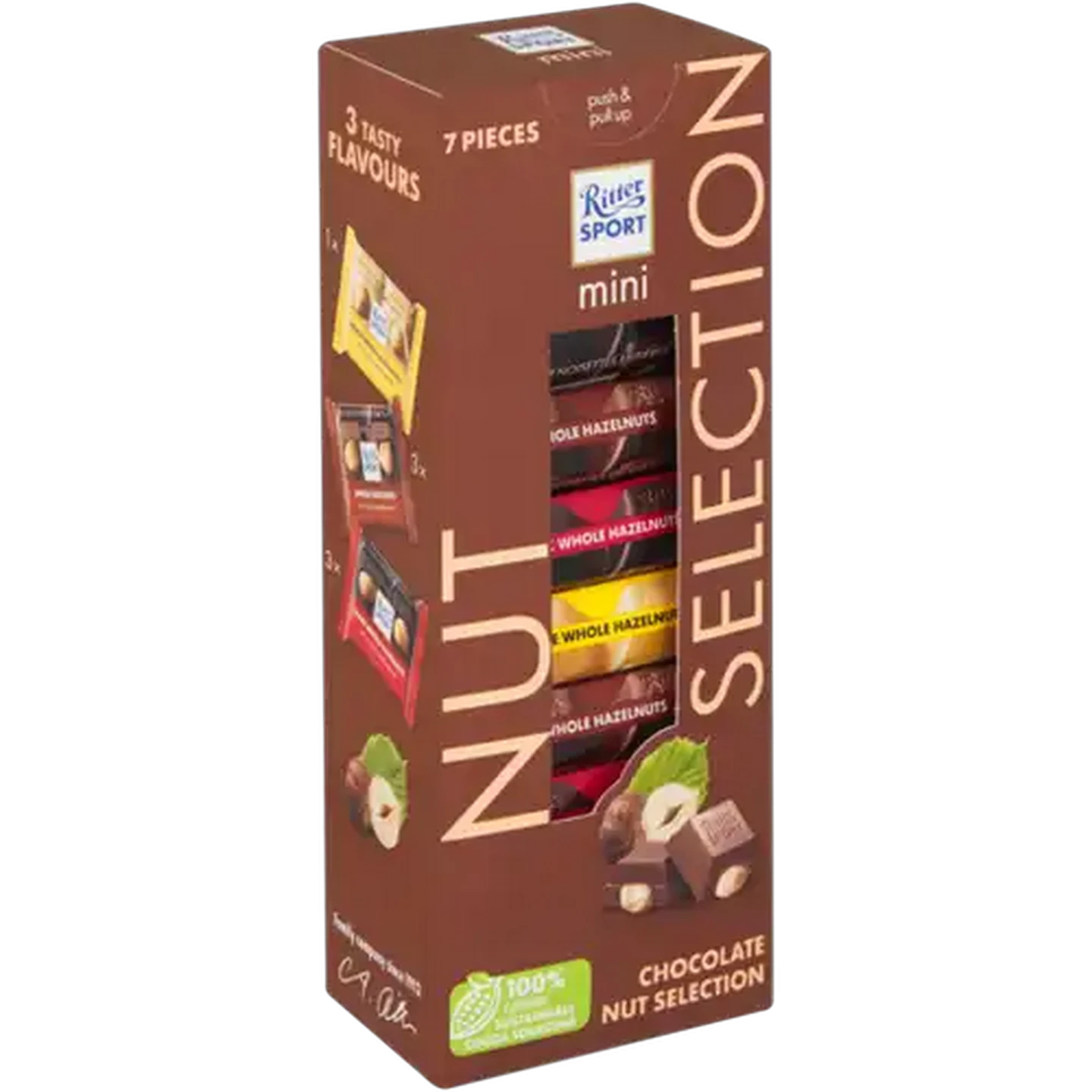 Image of Ritter Sport Mini Chocolate Nut Selection 7 Piece