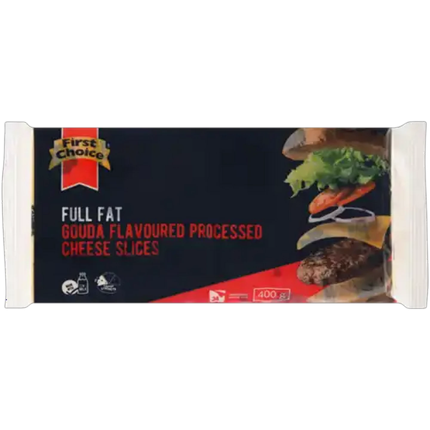 Image of First Choice Full Cream Gouda Flavoured Processed Cheese Slices 400g
