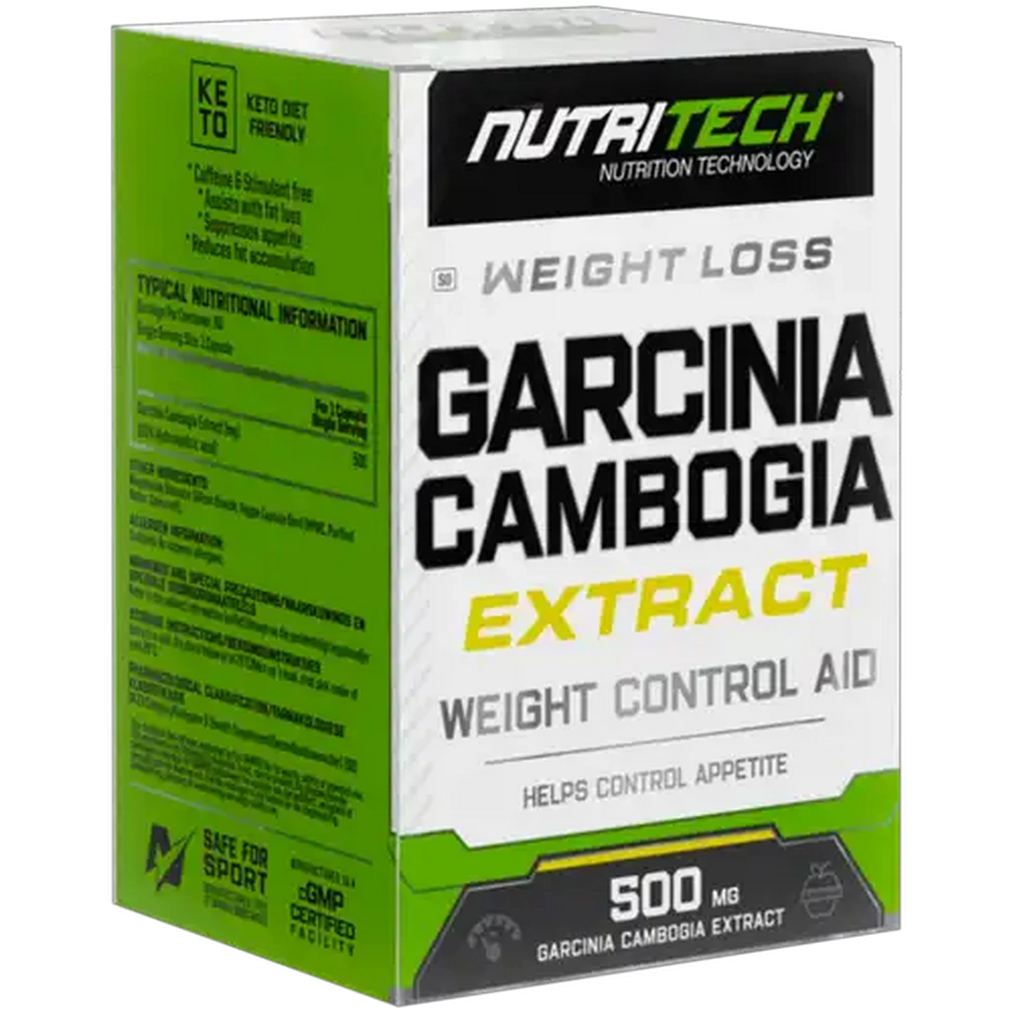 Image of NutriTech 500mg Garcinia Cambogia Extract Weight Control Aid Capsules 60 Pack