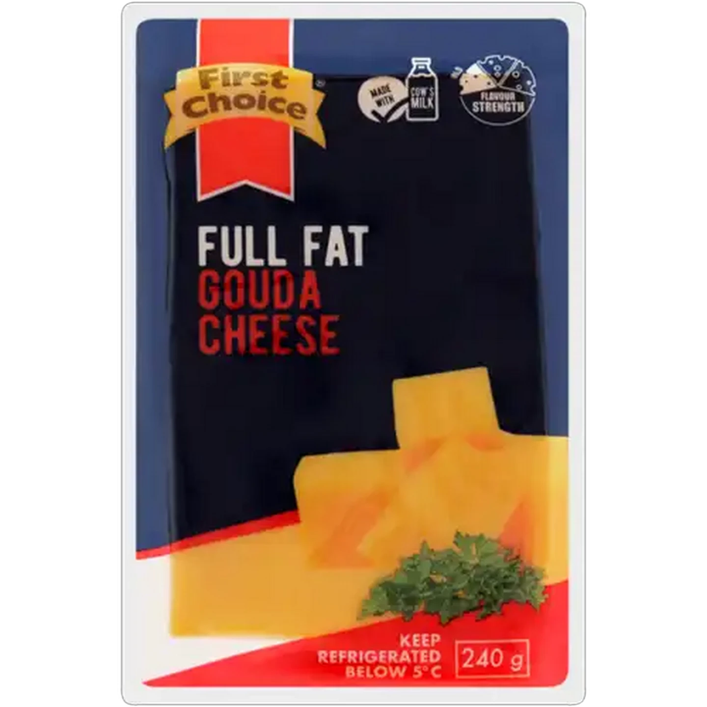 Image of First Choice Full Fat Gouda Cheese 240g