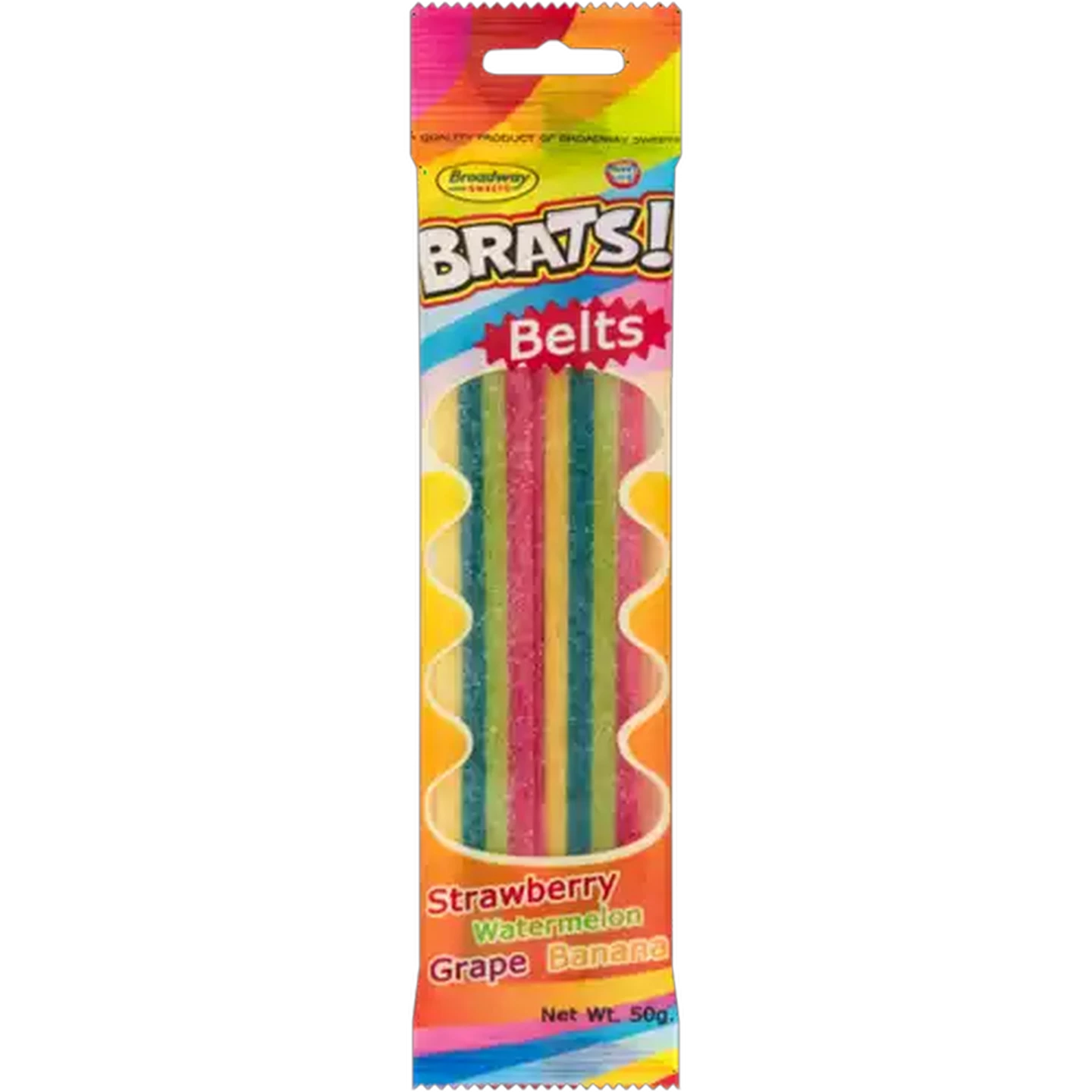 Image of Broadway Sweets Brats! Assorted Sour Belts 50g