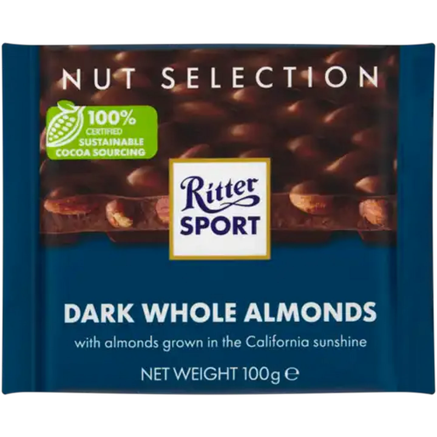 Image of Ritter Sport Dark Whole Almonds Chocolate 100g