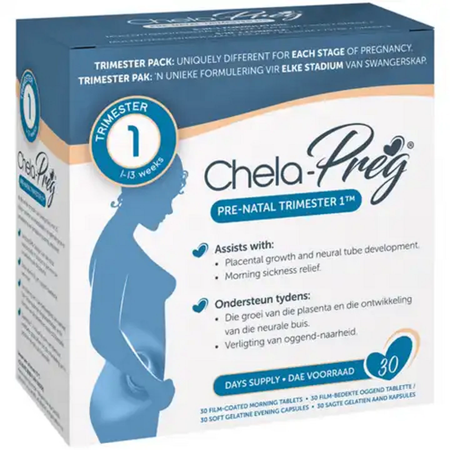 Image of Chela-Preg Trimester 1 Pre-Natal Multivitamin 60 Pack