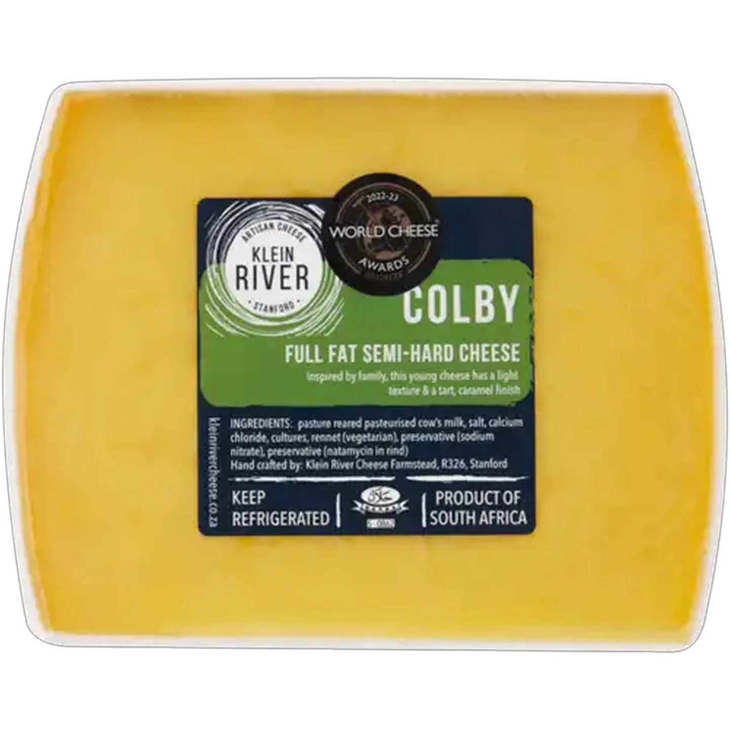 Image of Klein River Full Fat Semi-Hard Colby Cheese 150g