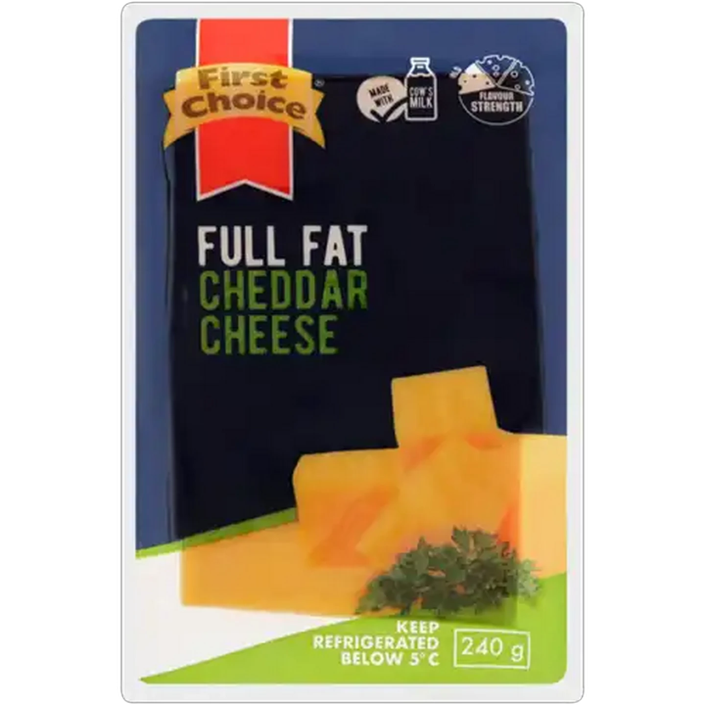 Image of First Choice Full Fat Cheddar Cheese 240g