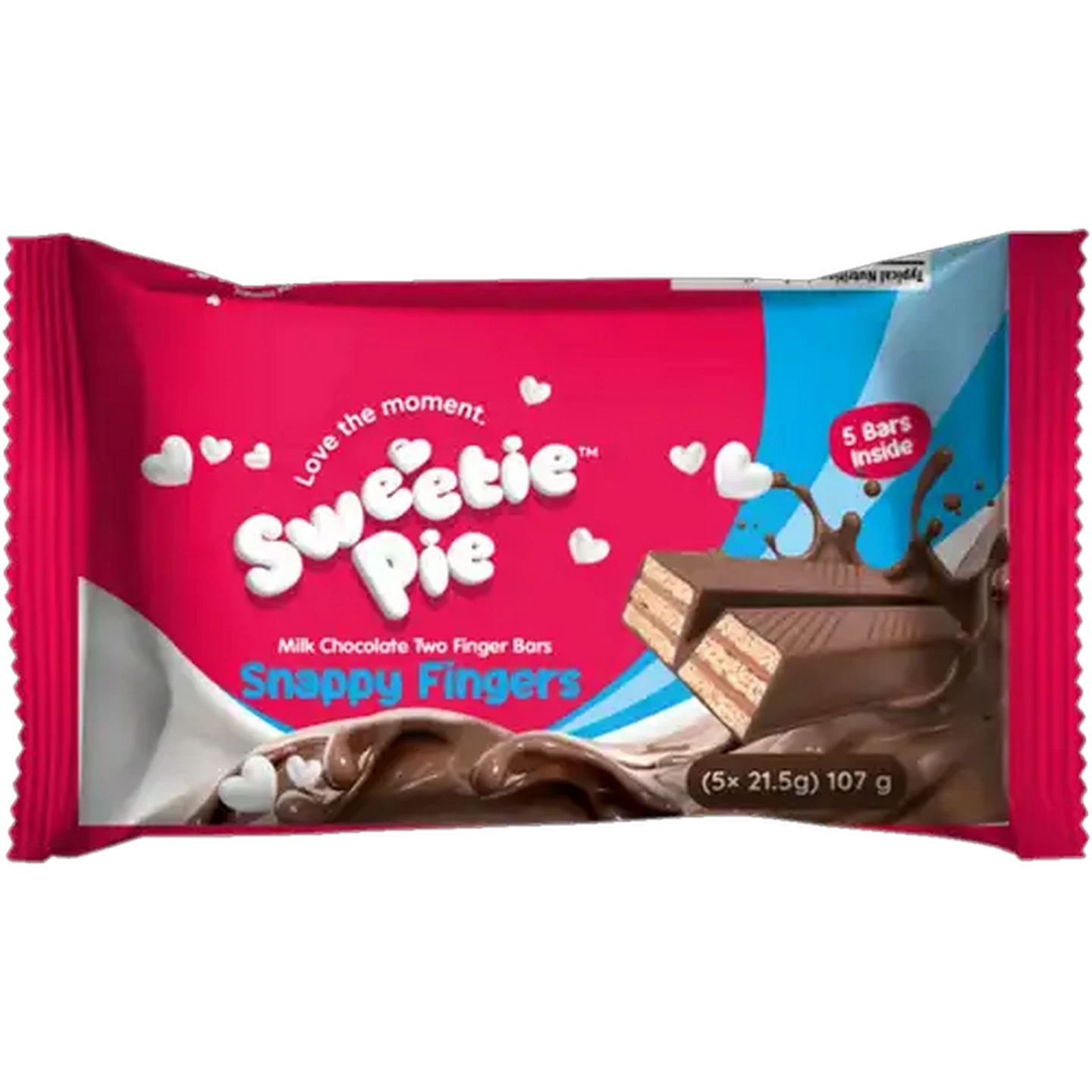 Image of Sweetie Pie Milk Chocolate Snappy Fingers 5 x 21.5g