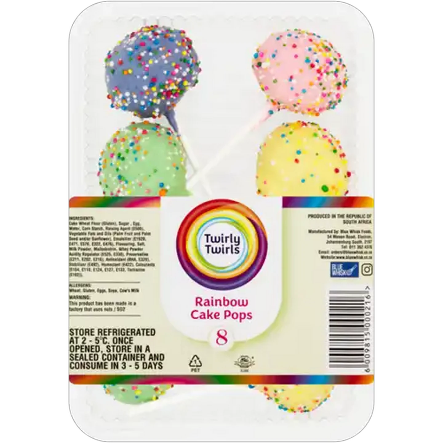 Image of Twirly Twirls Rainbow Cake Pops 8-Pack