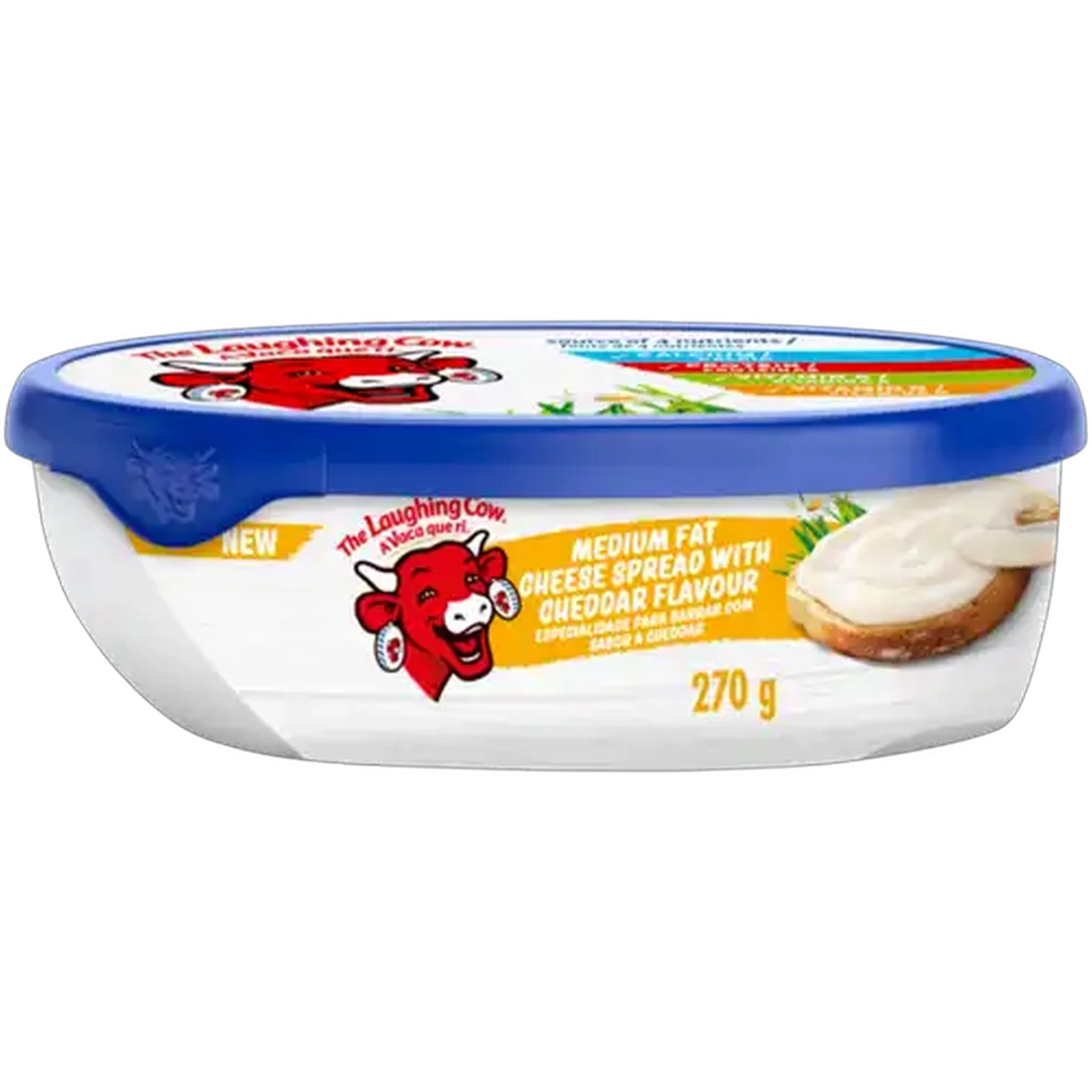 Image of The Laughing Cow Cheddar Flavour Medium Fat Cheese Spread 270g