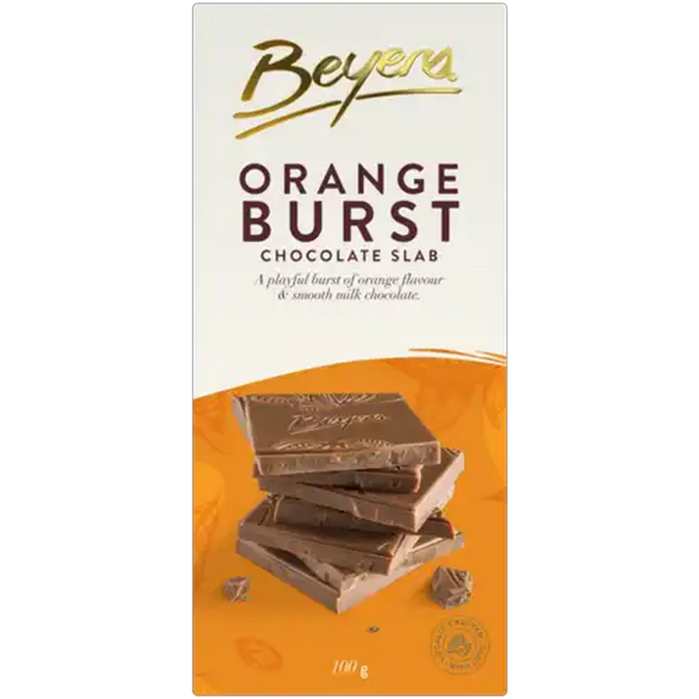 Image of Beyers Orange Burst Milk Chocolate Slab 100g