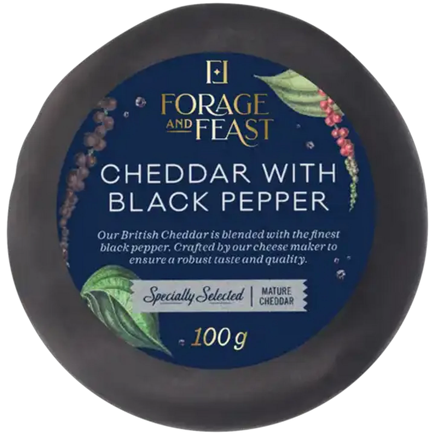 Image of Forage And Feast Cheddar with Black Pepper 100g