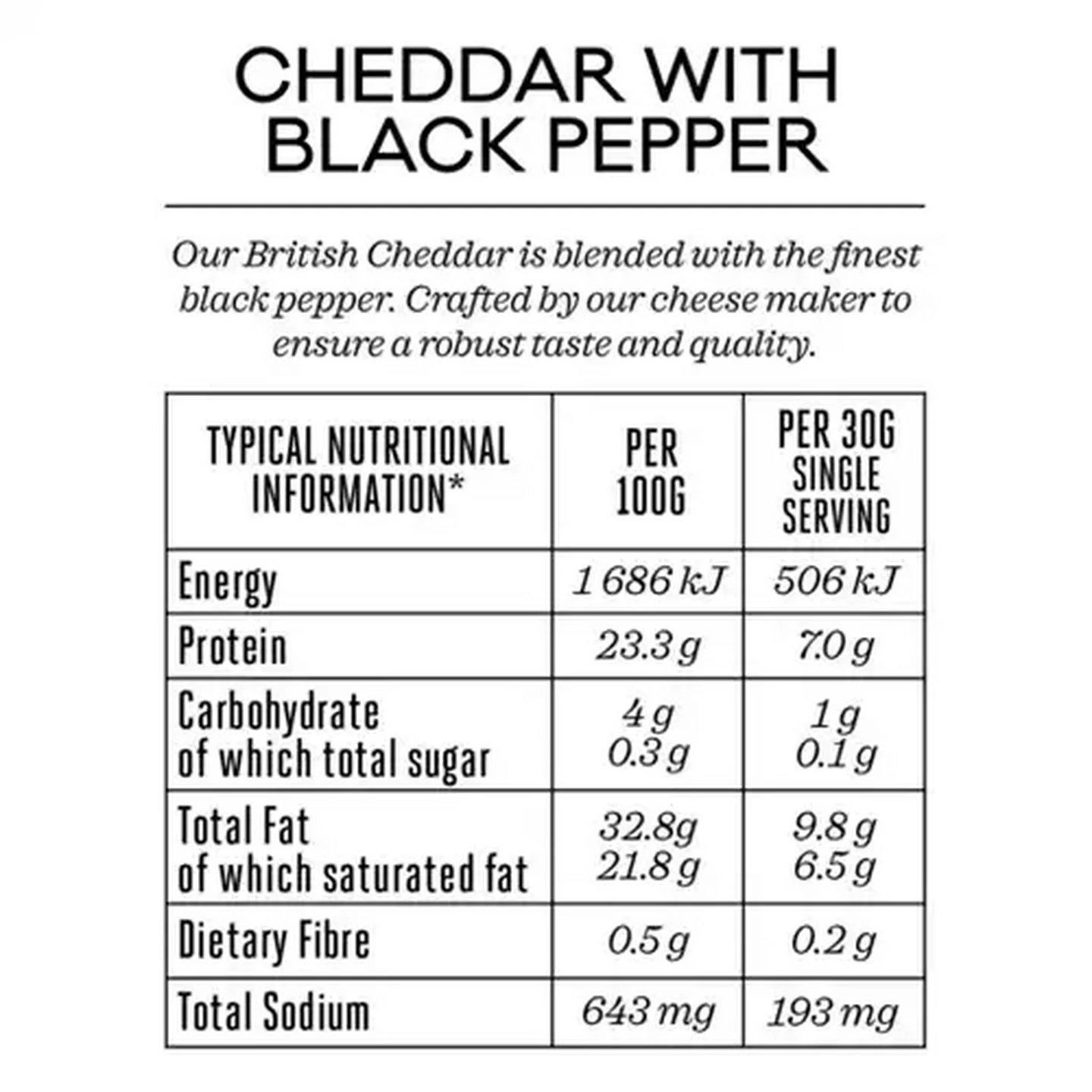 Image of Forage And Feast Cheddar with Black Pepper 100g