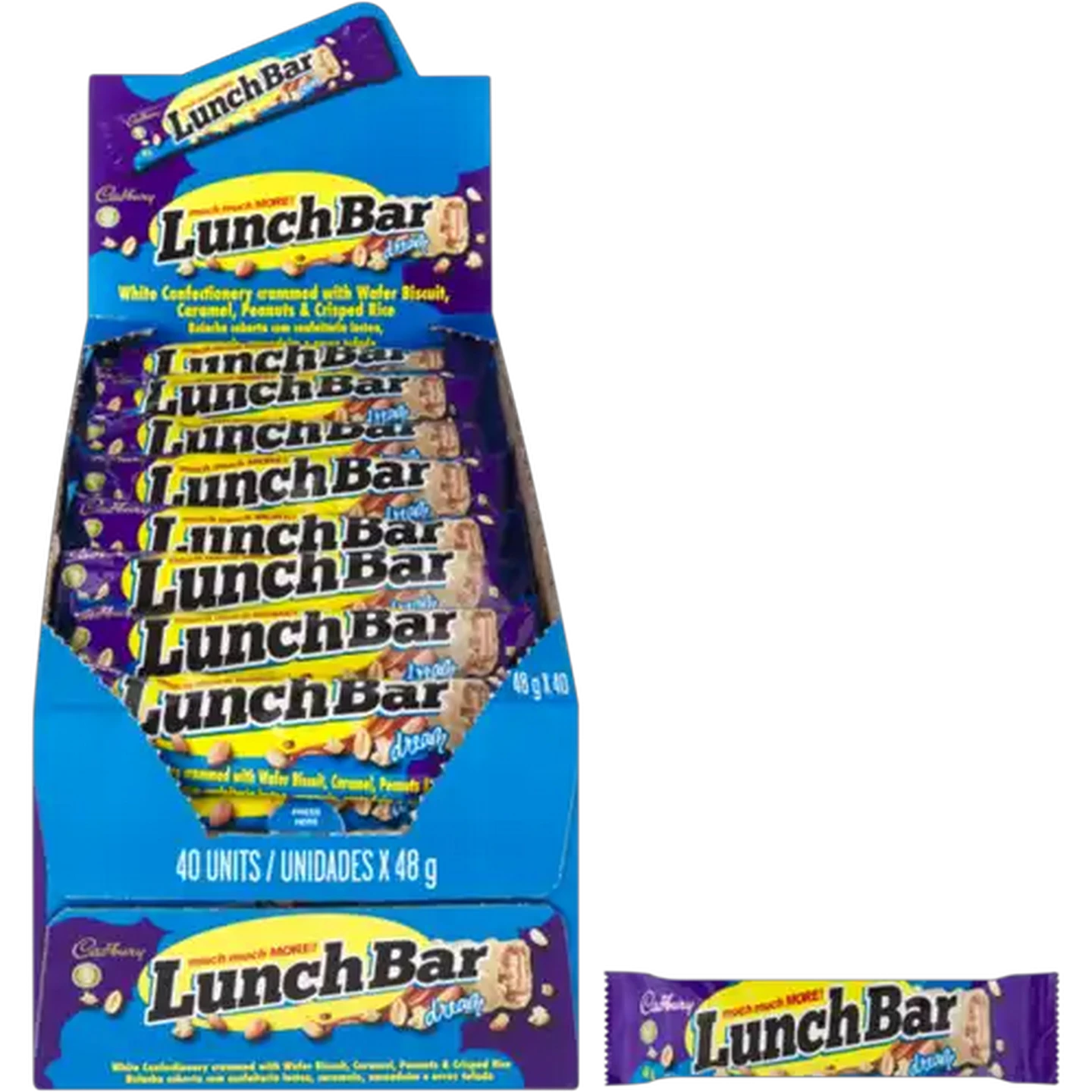 Image of Cadbury Lunch Bar Dream White Chocolate Bar 40 x 44g