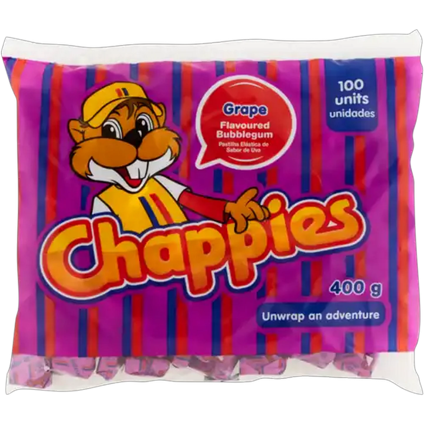 Image of Chappies Grape Flavoured Bubblegum 100 Pack