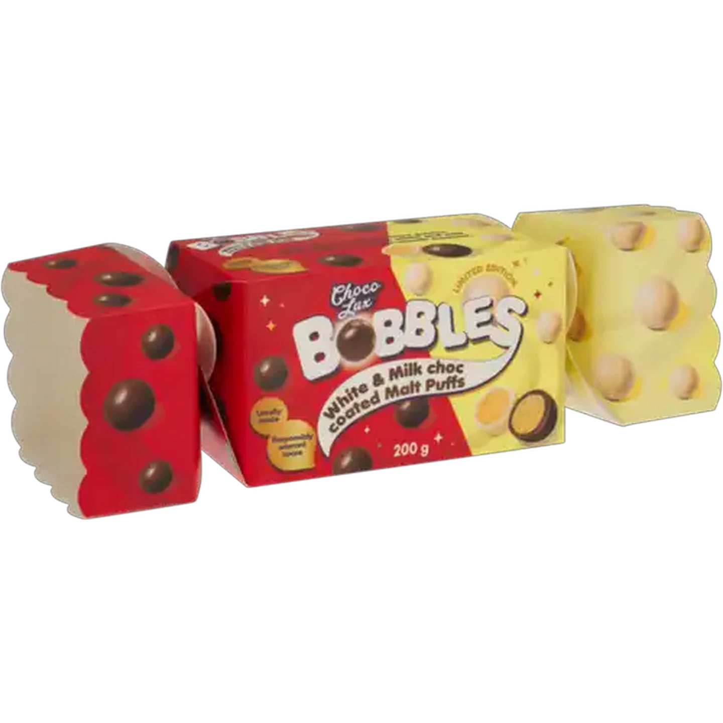 Image of Choco Lux Bobbles White & Milk Choc Limited Edition Coated Malt Puffs 200g